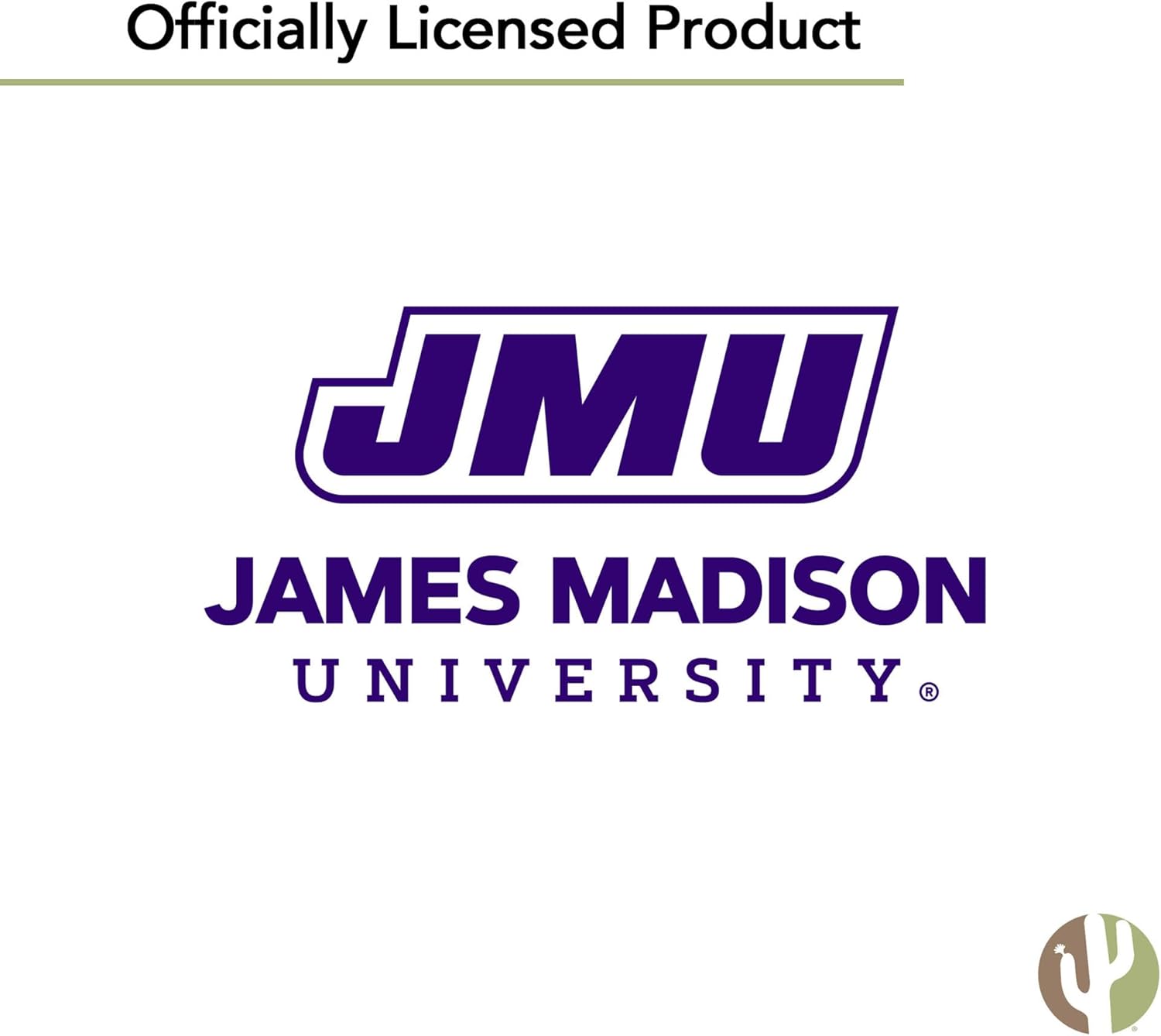 Desert Cactus James Madison University Neck Tie JMU Dukes 100% Polyester Necktie with Logo, Officially Licensed (Style B)