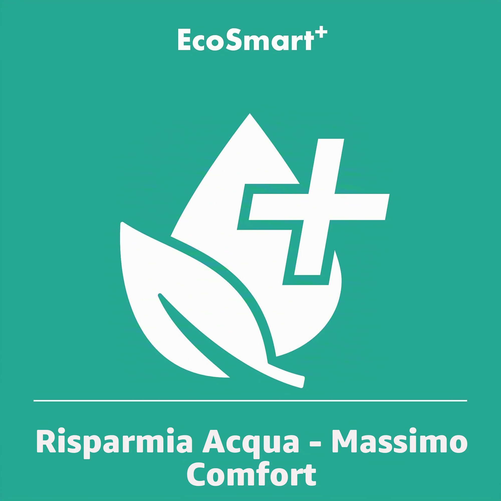 hansgrohe Pulsify E - Doccetta per doccia a risparmio idrico (EcoSmart), Doccino con 1 getto (PowderRain), Soffione doccia quadrato con funzione anticalcare, cromo, 24321000