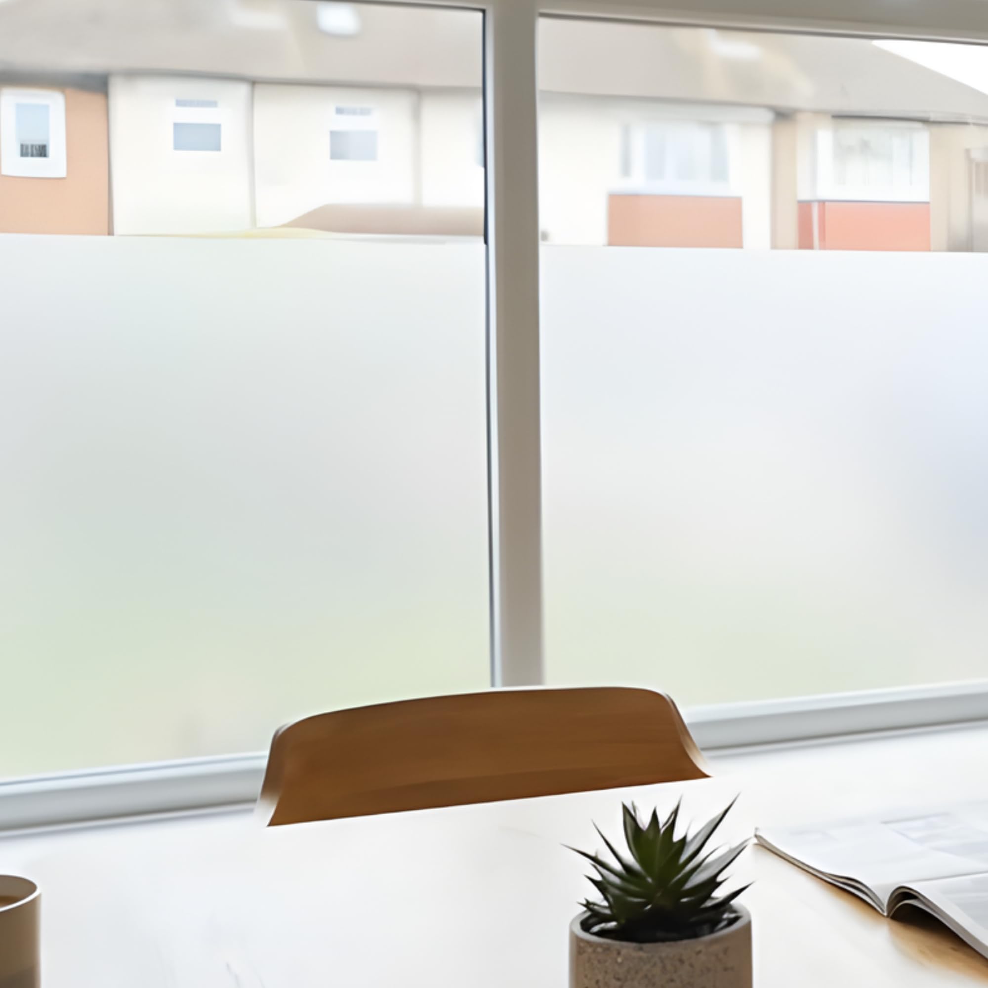 Abode Window Films Frosted Glass Window Film - 100Cm X 8 Metre | Ultimate Window Privacy Film | Etch Glass Frosting Film | White Opal Self-Adhesive Window Film