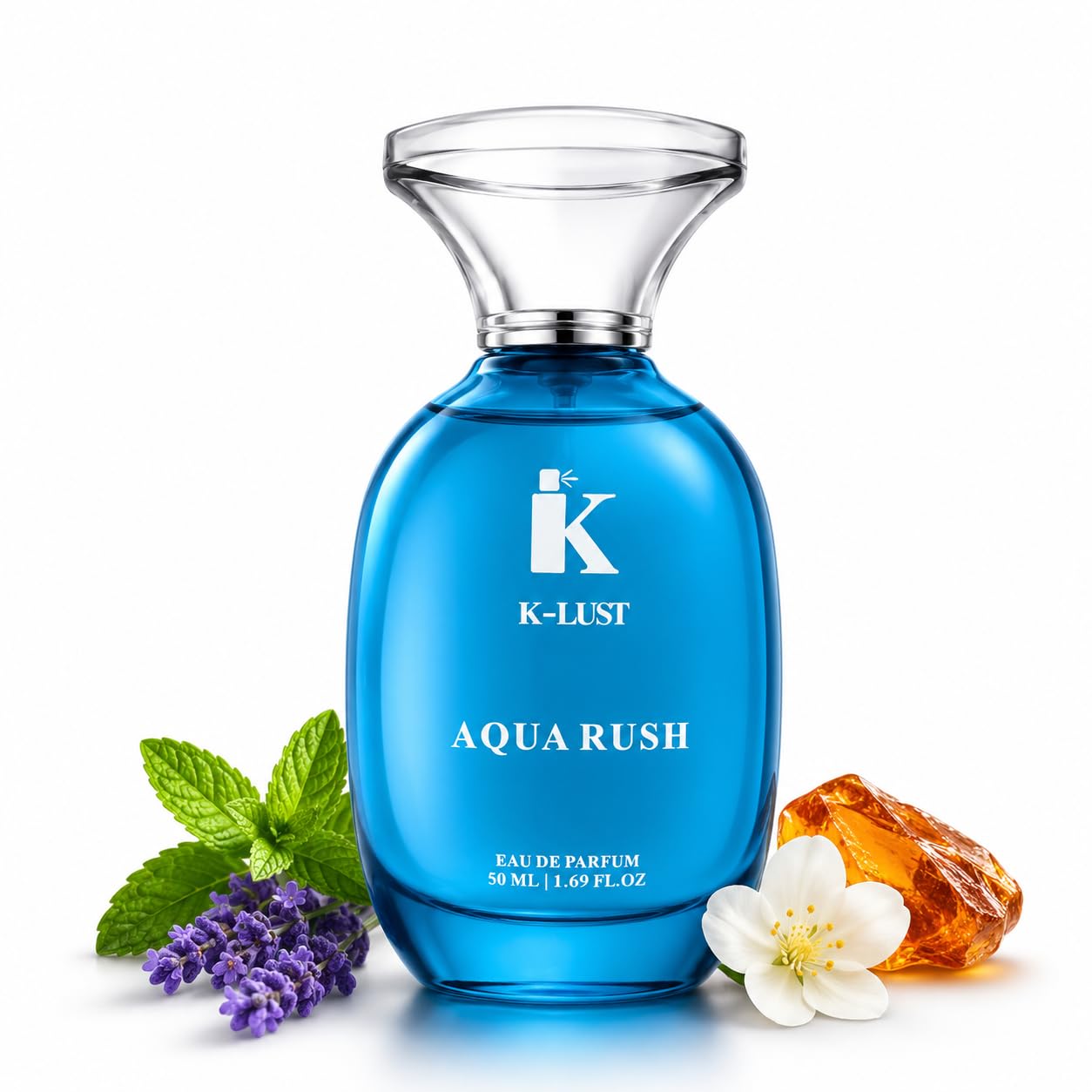 K-Lust Aqua Rush Perfume for Men (50ml) | Long Lasting Fresh Aquatic Citrus Fragrance | Premium Eau De Parfum | Daily Wear Scent for Men-picture-40