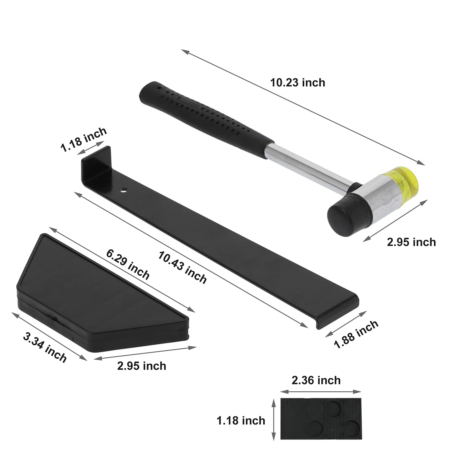 NDNCZDHC 33PCS Laminate Flooring Installation Tools with Rubber Mallet, Heavy Duty Pull Bar, Tapping Block and 30 Spacers, Wood Flooring Installation Tool