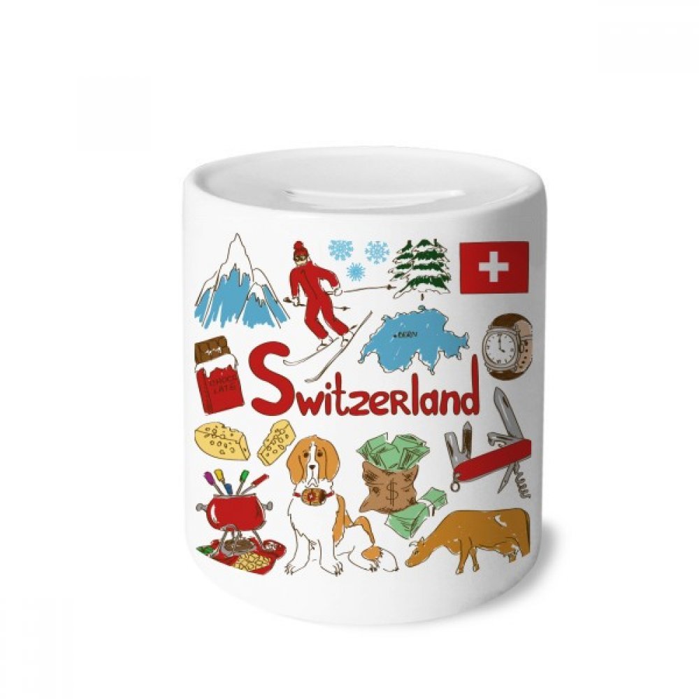 DIYthinker Schweden-Flaggen-Spardose – Keramik, 9 Cm Hoch, 8 Cm Durchmesser, Mit Gummistopfen