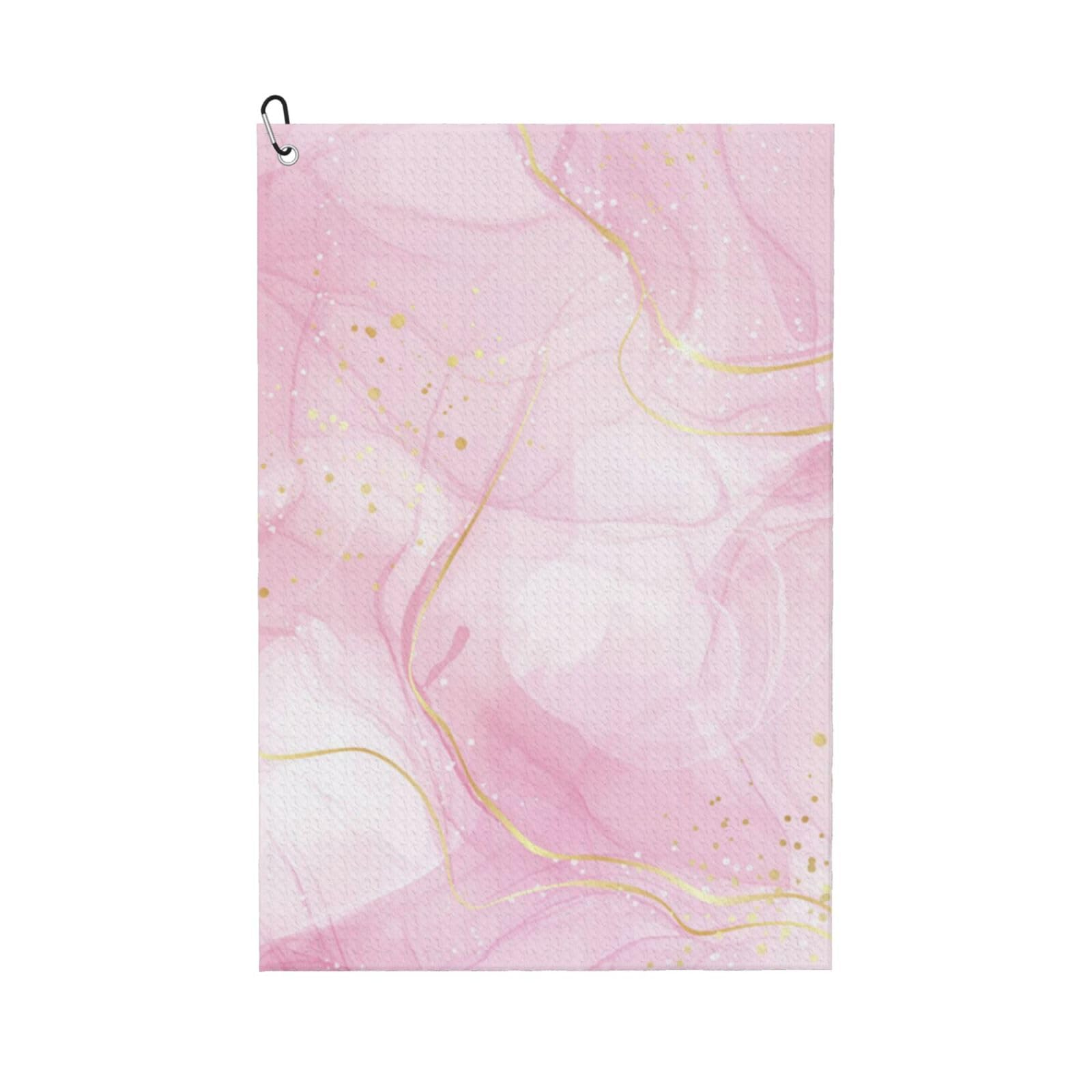 Hnnkloy Pastel Rpse Pink Marble, 16x24 in Portable Waffle Golf Towels with Carabiner Clip for Golf Bag