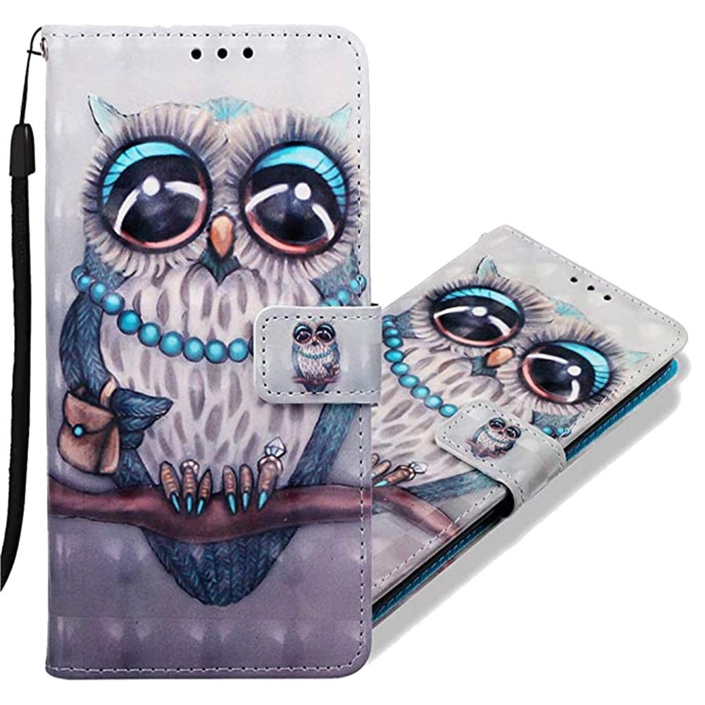 IMIRST Case for Galaxy S22 Ultra Wallet Case Painted PU Leather Folio Flip Case with Credit Card Slots Kickstand Magnetic Protection Phone case for Samsung Galaxy S22 Ultra Big Eyed Owl YB