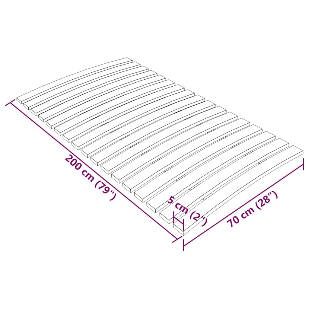 Somier de láminas de madera de repuesto con 17 láminas de 70 x 200 cm para literas y camas de día, resistente somier de madera de álamo macizo con correa para disipar el calor, duradero