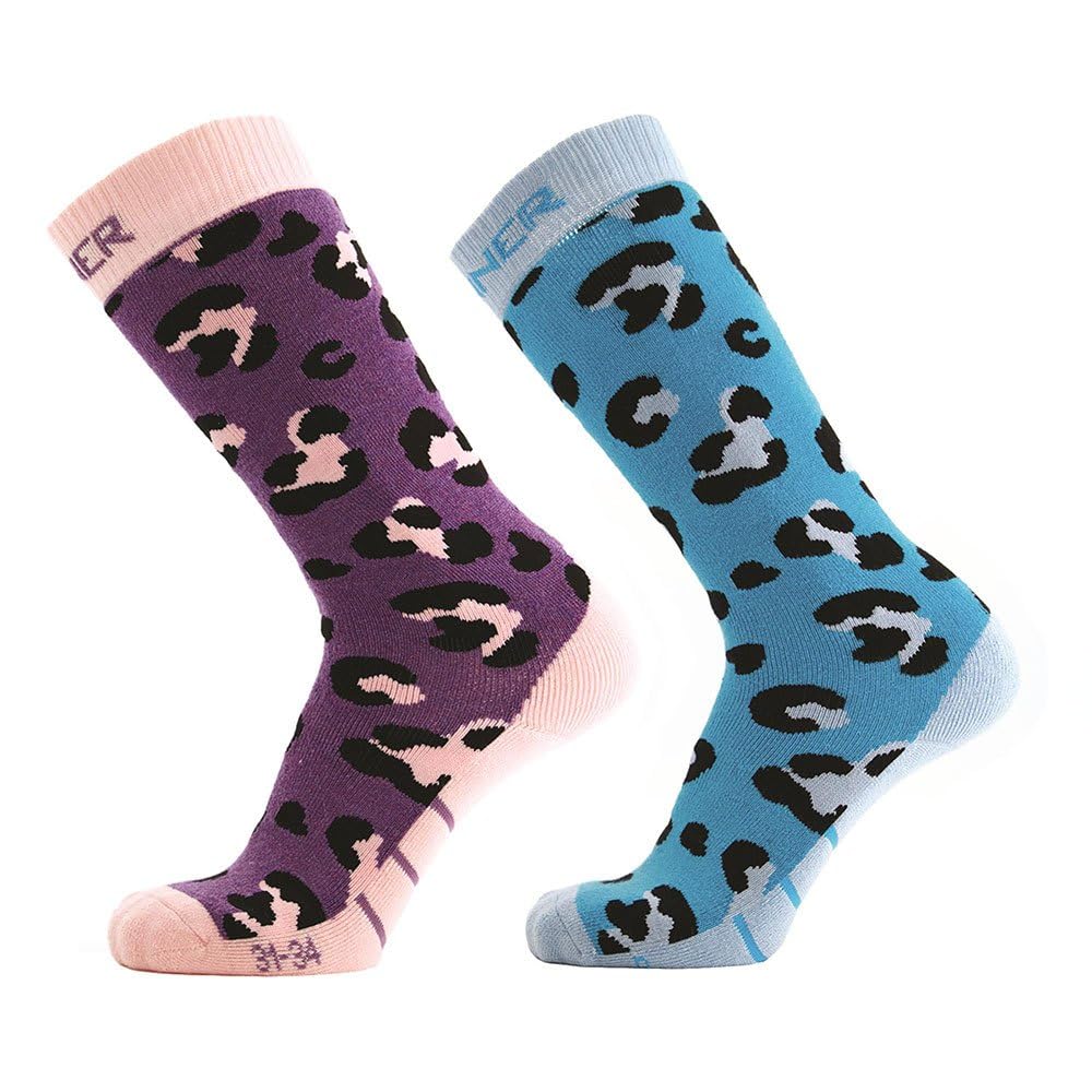 Sinner Calcetines marca modelo KIDS SKI SOCKS ANIMAL DOUBLE PACK - PURPLE/BLUE - 31-34