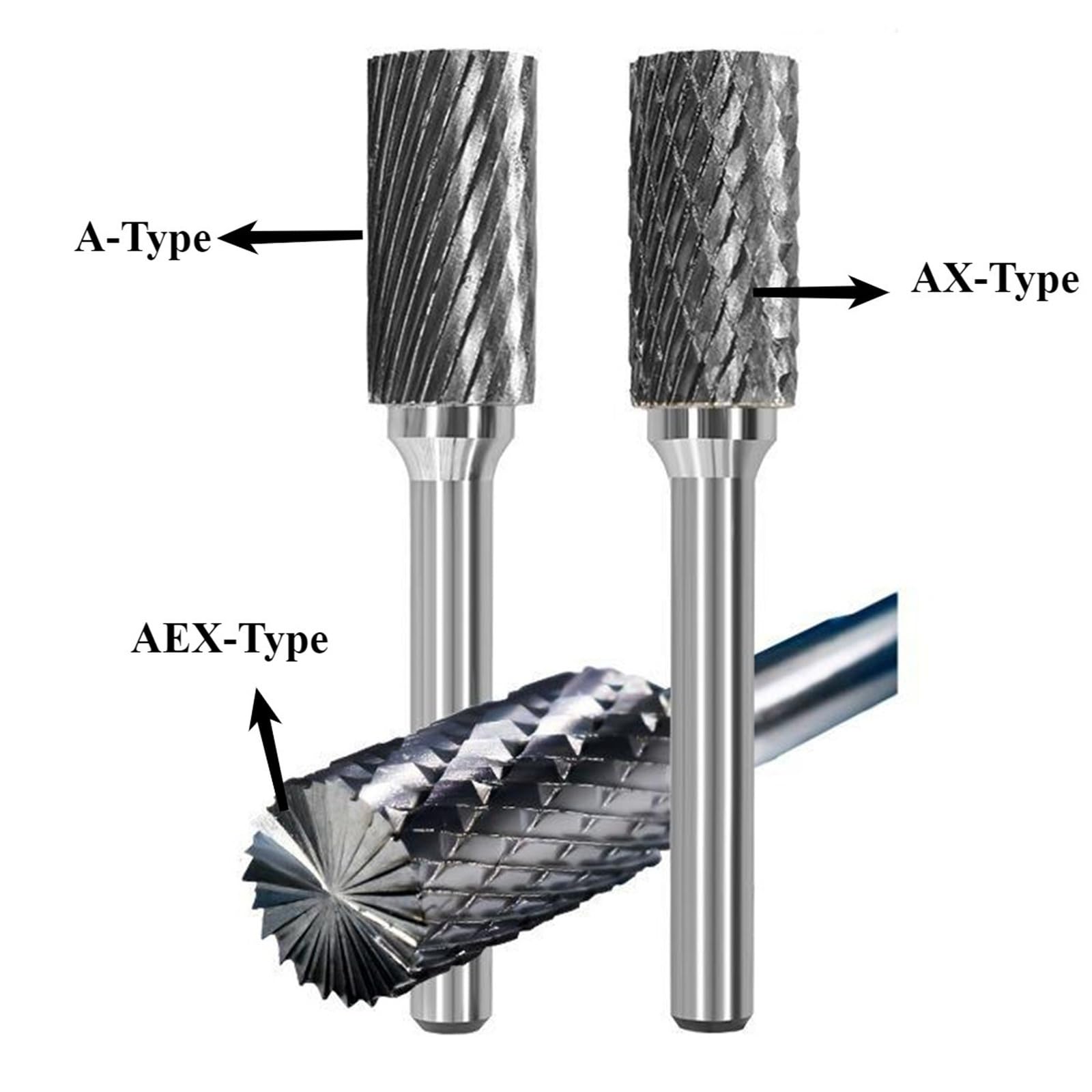 1pc 6mm A/AX Type Cylinder Head Tungsten Carbide Alloy Rotary File Drill Milling Carving Bit Point Burr Die Grinder Abrasive Tools(A1425M06)