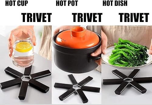 Miniatura 3 de Paquete de 3 salvamanteles para platos calientes, almohadilla caliente plegable, antideslizante, aislante del calor, almohadilla plegable resistente