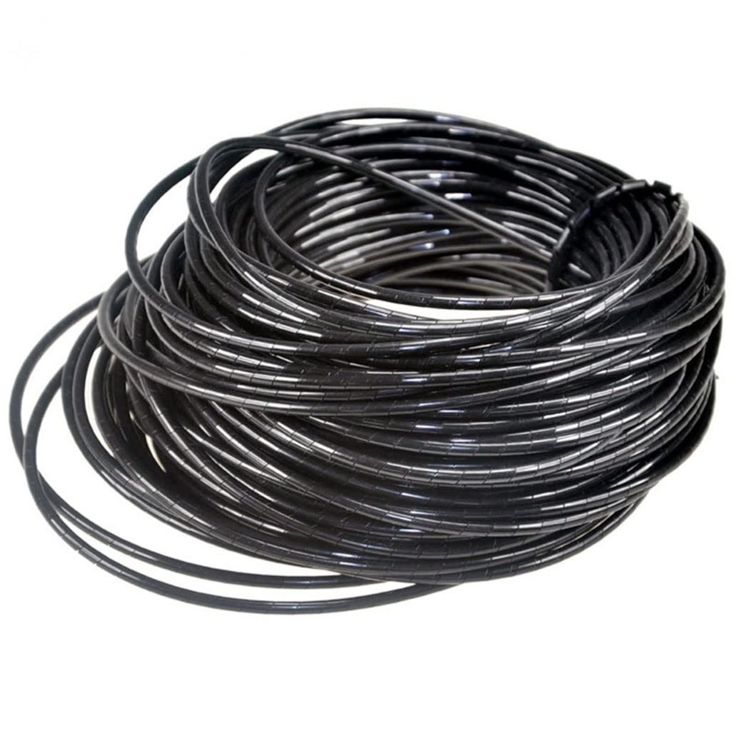 1 guaina avvolgicavo a spirale - Guaina organizer for cavi elettrici, nera, diametro esterno 3 mm-30 mm, opzioni di lunghezza 2 m-50 m(4mmx50m)