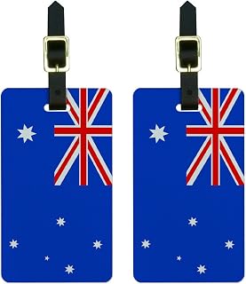 Graphics & More Australia Flag Luggage Tags Suitcase Carry-on Id, White