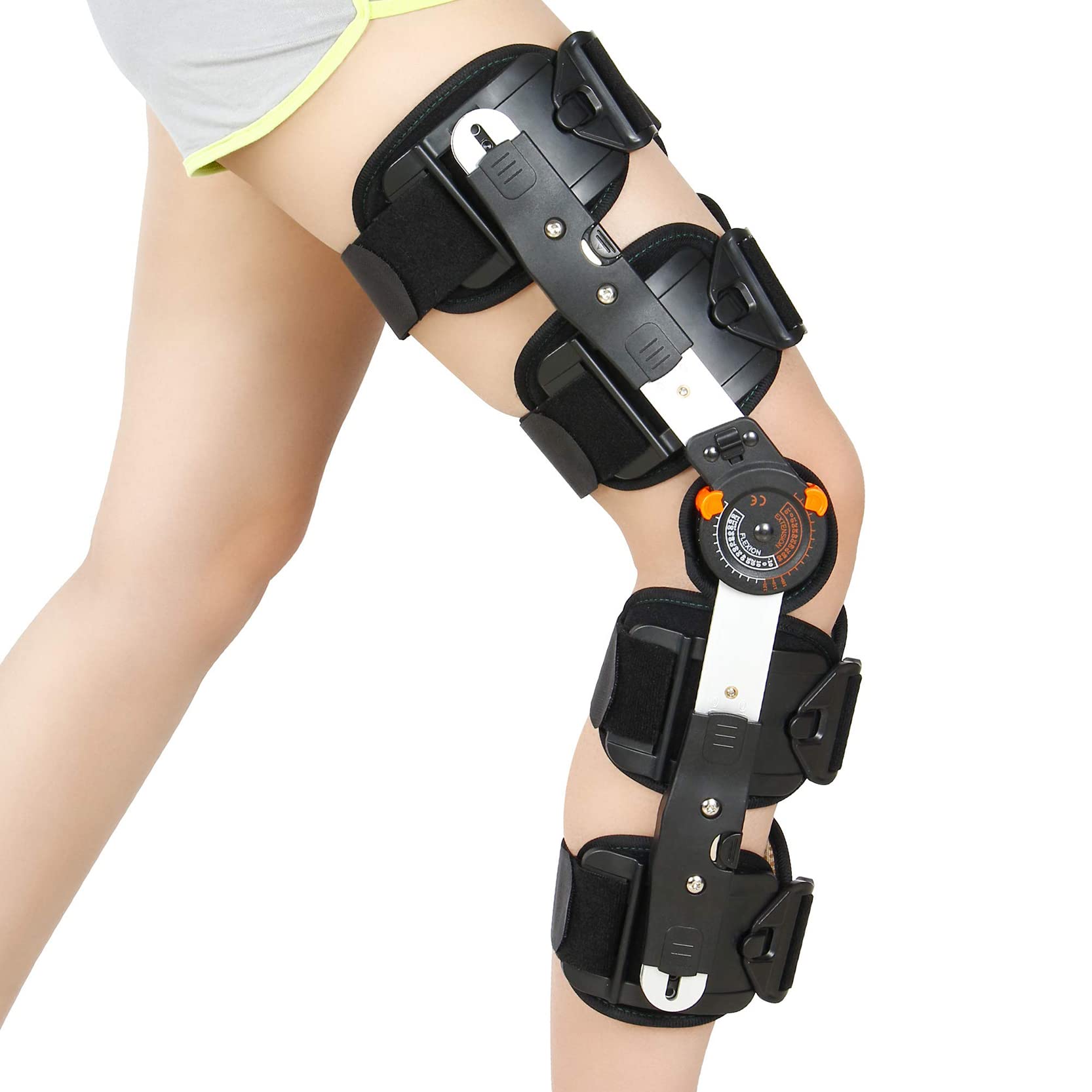Gelenkkniebandage Patellabandage Orthese Knieorthese Verstellbare Kniestütze Beinstütze zur Wiederherstellung von Knieverletzungen, postoperative Rehabilitation bei Arthritis o