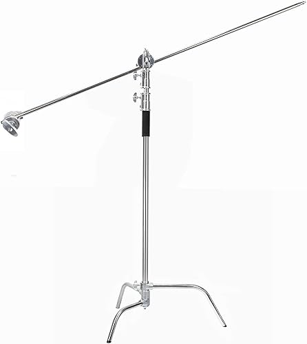 Miniatura 4 de EACHSHOT 2 paquetes de soporte C con ruedas y bolsas de metal Max 10.8 pies129.9 in con brazo de sujeción de 3.48 pies41.7 in, 2 piezas de cabeza de