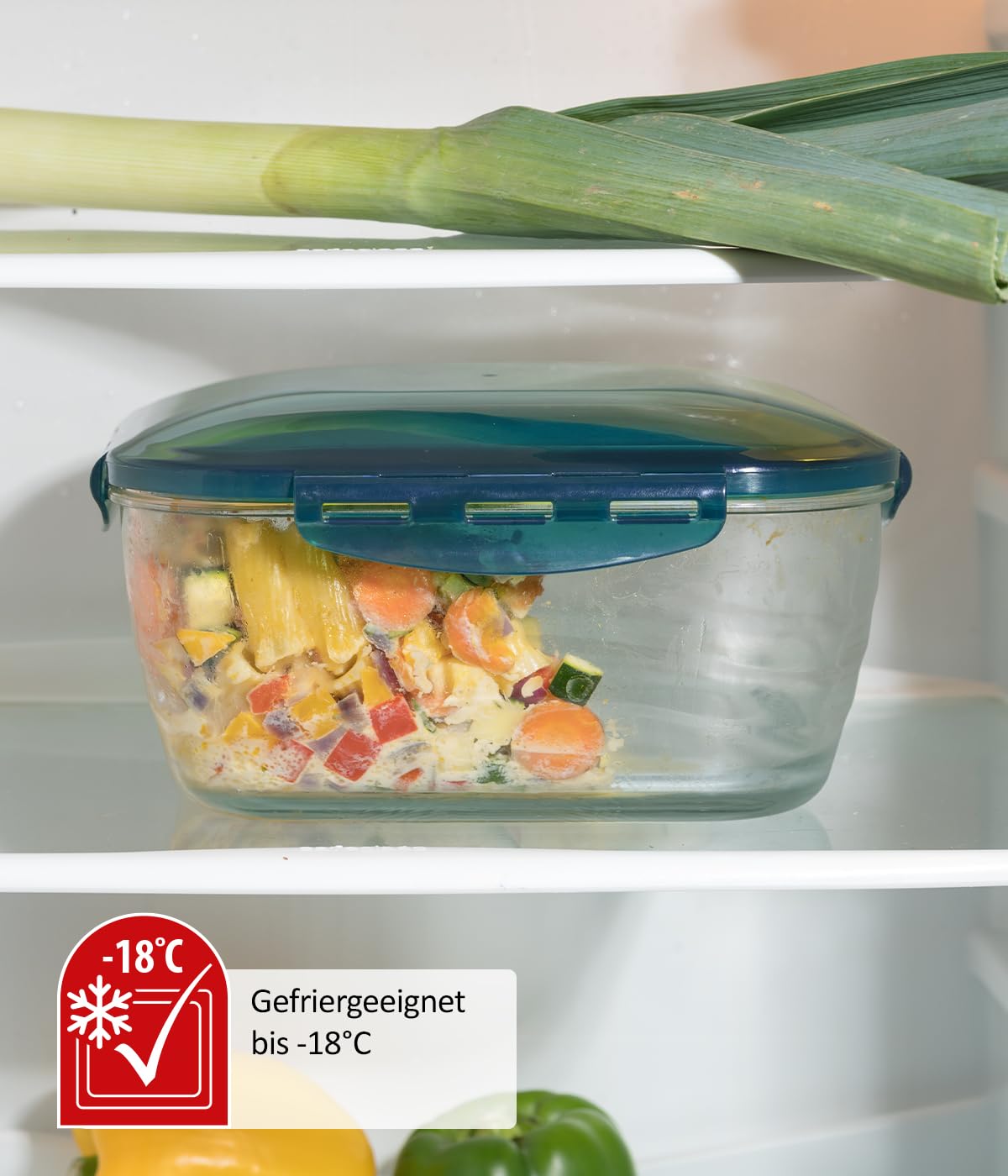 Genius Nicer Dicer Chef Professional frischhaltebox Glasschüssel mit Deckel | Set 3-tlg. Zubehör, 2.8 L Fassungsvermögen, inkl. Silikonmatte, Anti-Rutsch-Matte, Auflaufschale, Backofenfest