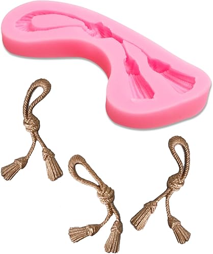 Miniatura 7 de Molde de silicona de cuerda de cáñamo, moldes de chocolate con nudo de cuerda de borla, molde europeo para hornear para decoración de pasteles,