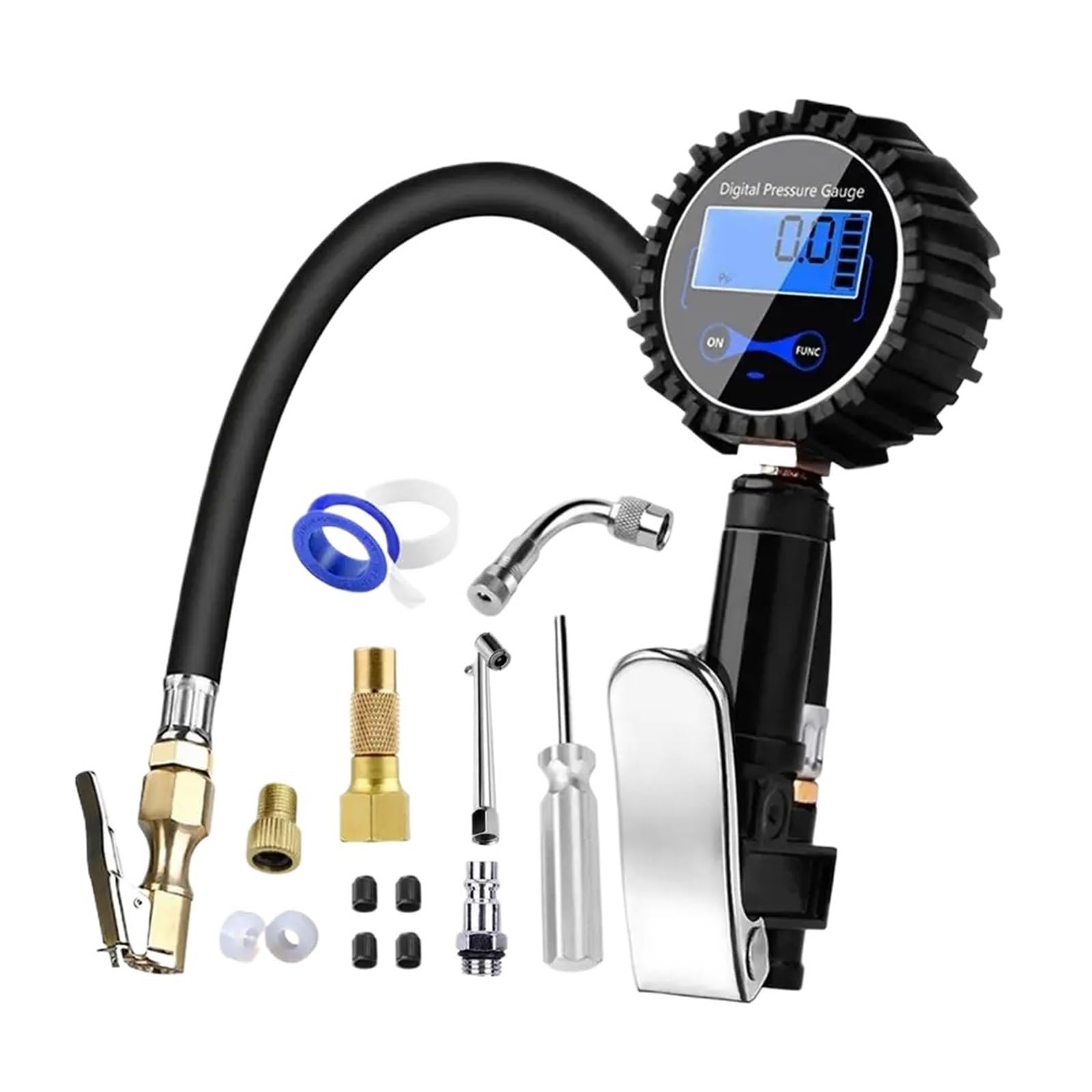 Display LCD 200PSI Manometro For Pneumatici Tester For Pneumatici Digitale Manometro For Pressione 'aria Attacco Rapido For Auto Moto Facile Da Usare