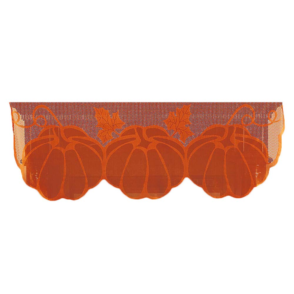 Gaddrt Pumpkin Lace Table Toppers Fireplace Cloth Pumpkin Maple Leaf Orange Spice Fall Thanksgiving (59.85“x20”)