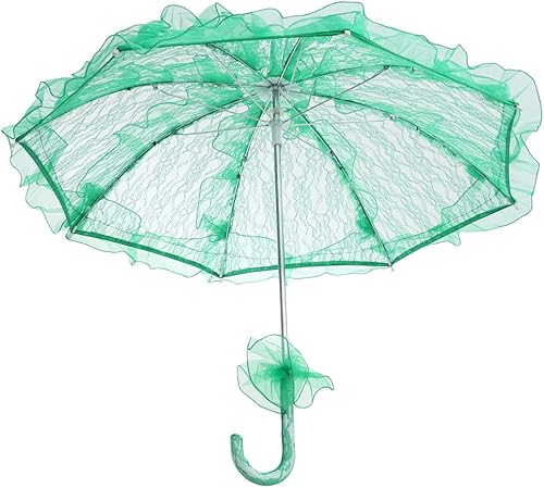 BESTOYARD Paraguas de encaje de algodón con encaje, paraguas vintage para boda, paraguas de novia de flores, sombrillas de encaje bordado, paraguas