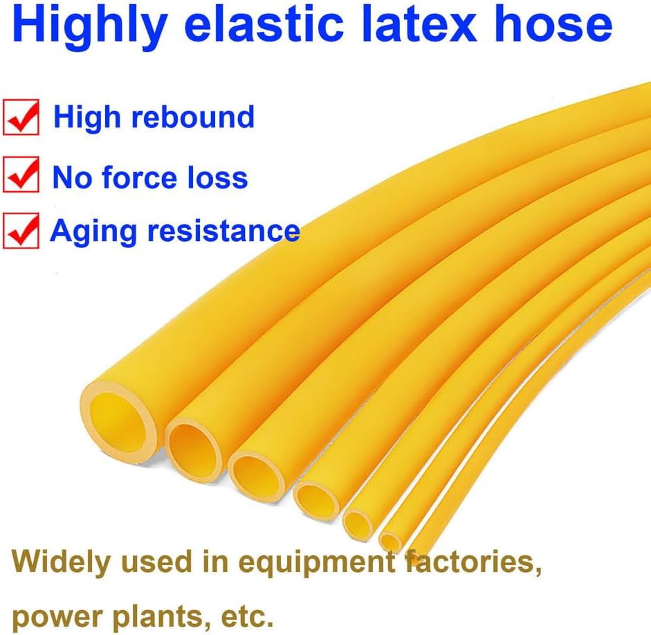 COYOUCO High Elastic Natural Latex Rubber Tubing, 25Mm*29Mm Yellow Flexible Hose for Lab Experiments, Slingshot Bands, Tourniquet, And DIY Projects,5m