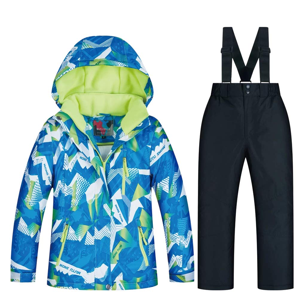 Girls/Boys Snowsuits Hooded Insulated Windproof Winer Coats Ski Jacket Snow Pants Set