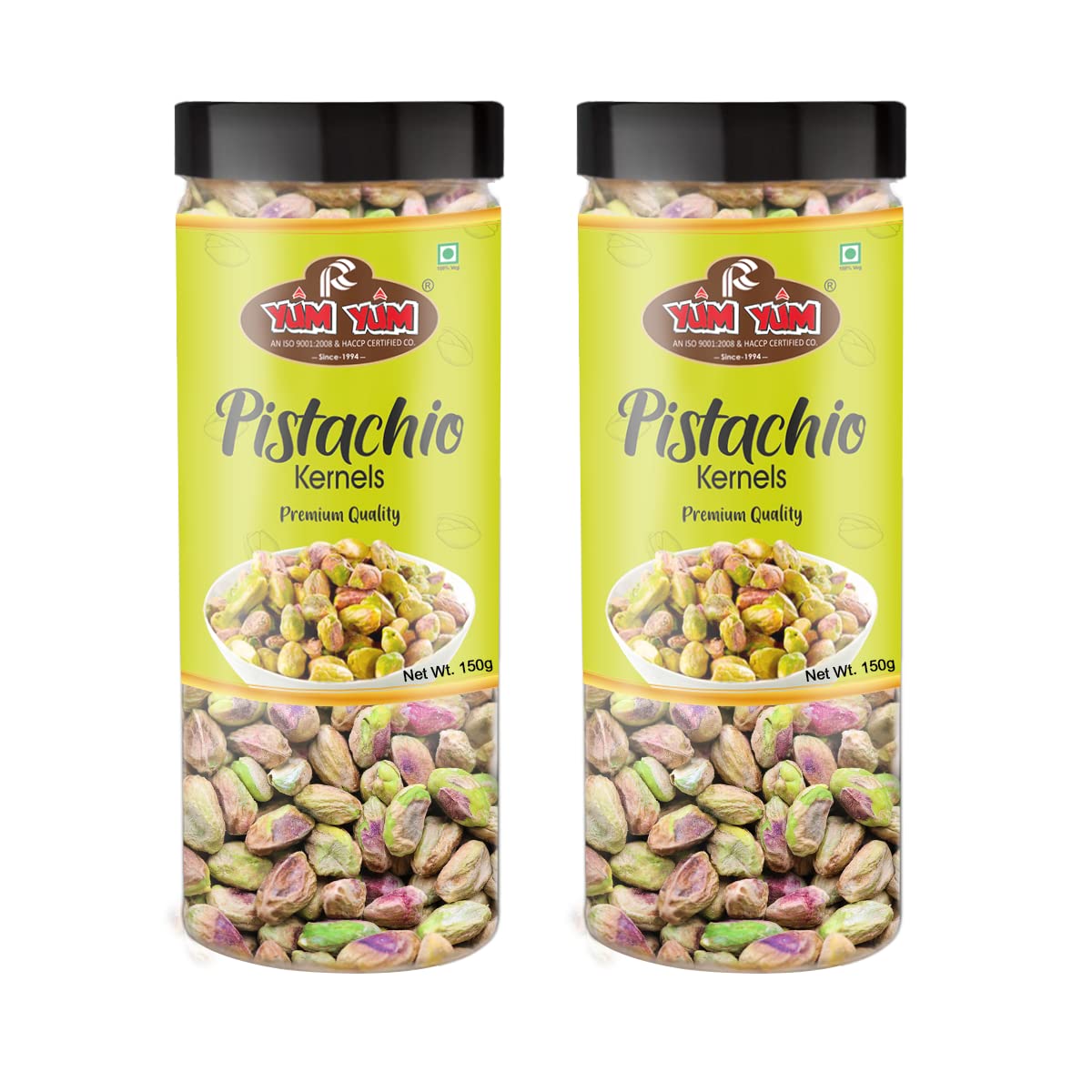 YUM YUM Premium Unsalted Pistachio Kernels 300g (Pack of 2-150 Jar Each) | Super Crunchy & Delicious |Plain Pista | Gluten Free | 100% Natural Dry Fruits | Healthy Evening Snack (B09QQHHS9C) Amazon Price History, Amazon Price Tracker