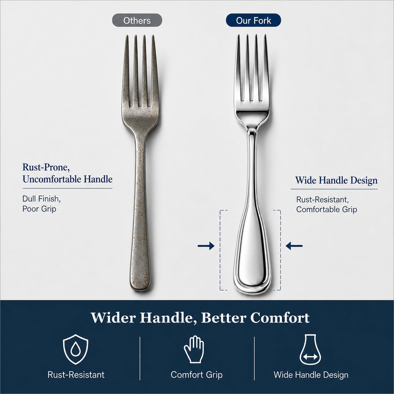 Silverware Set for 8, 40 Piece Utensils Stainless Steel Flatware Set — Amazon image 3