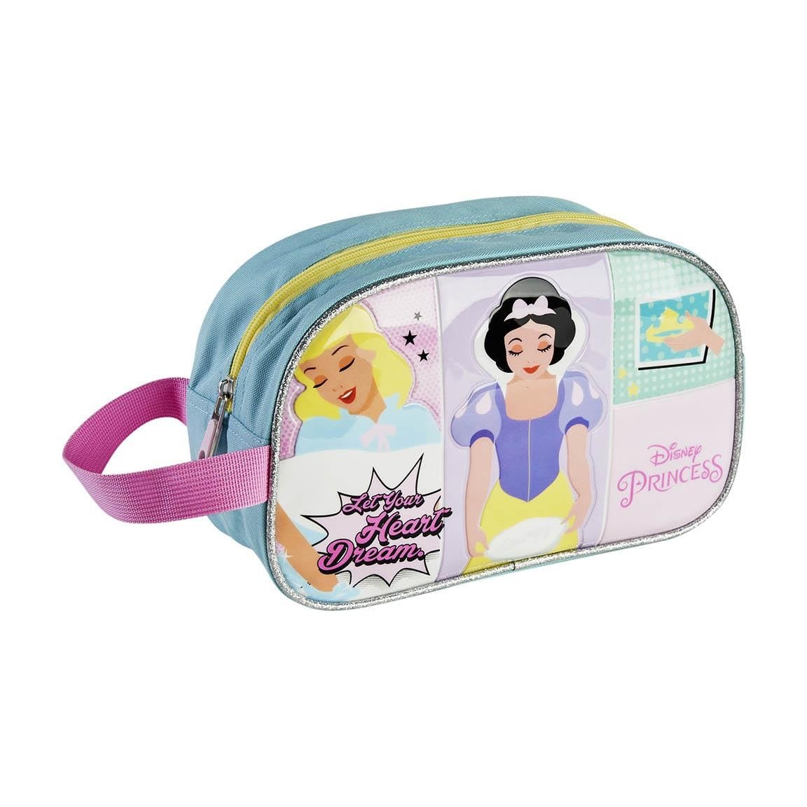 CERDÁ LIFE'S LITTLE MOMENTS - Disney Princess Travel Toiletry Bag with Main Pocket + Name Module - Official Disney License, Pink, Disney Princesses Travel Bag
