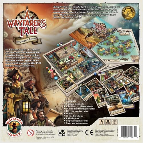 Image of A Wayfarer's Tale: The Journey Begins Board Game, 1-4 Players, Ages 10+ | 45-60 Minutes, Narrative Solo Mode, Map-Based Exploration and Discovery