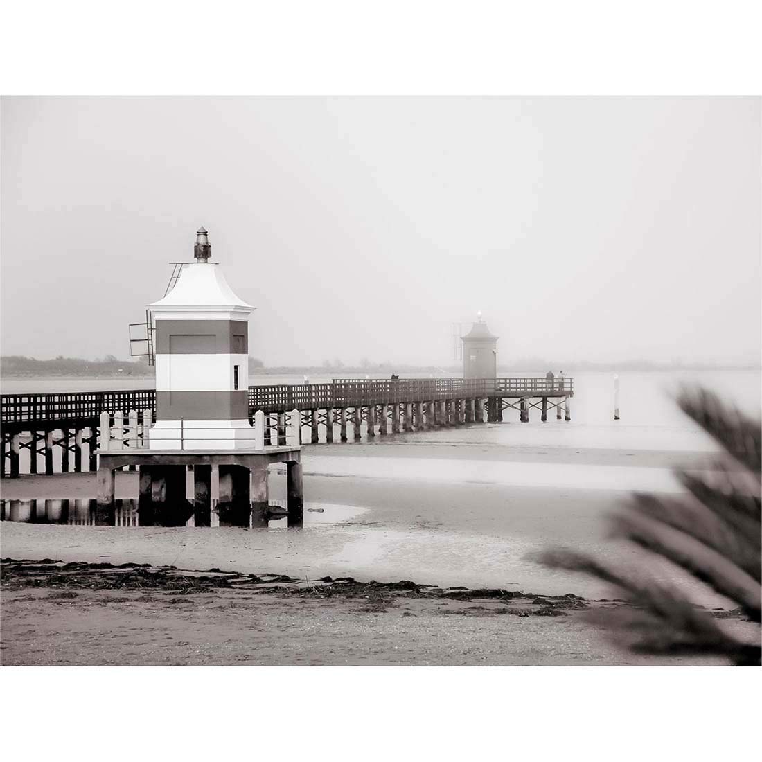 Wee Blue Coo Lignano Lighthouse Italy BW Art Print Poster Wall Decor 12X16 Inch