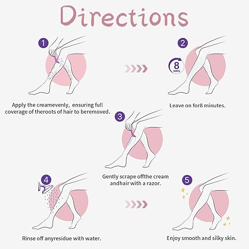 Miniatura 6 de Crema depilatoria para mujeres y hombres crema depilatoria sensible para zonas púbicas, privadas, bikini, cuerpo, piernas y axilas, fórmula suave