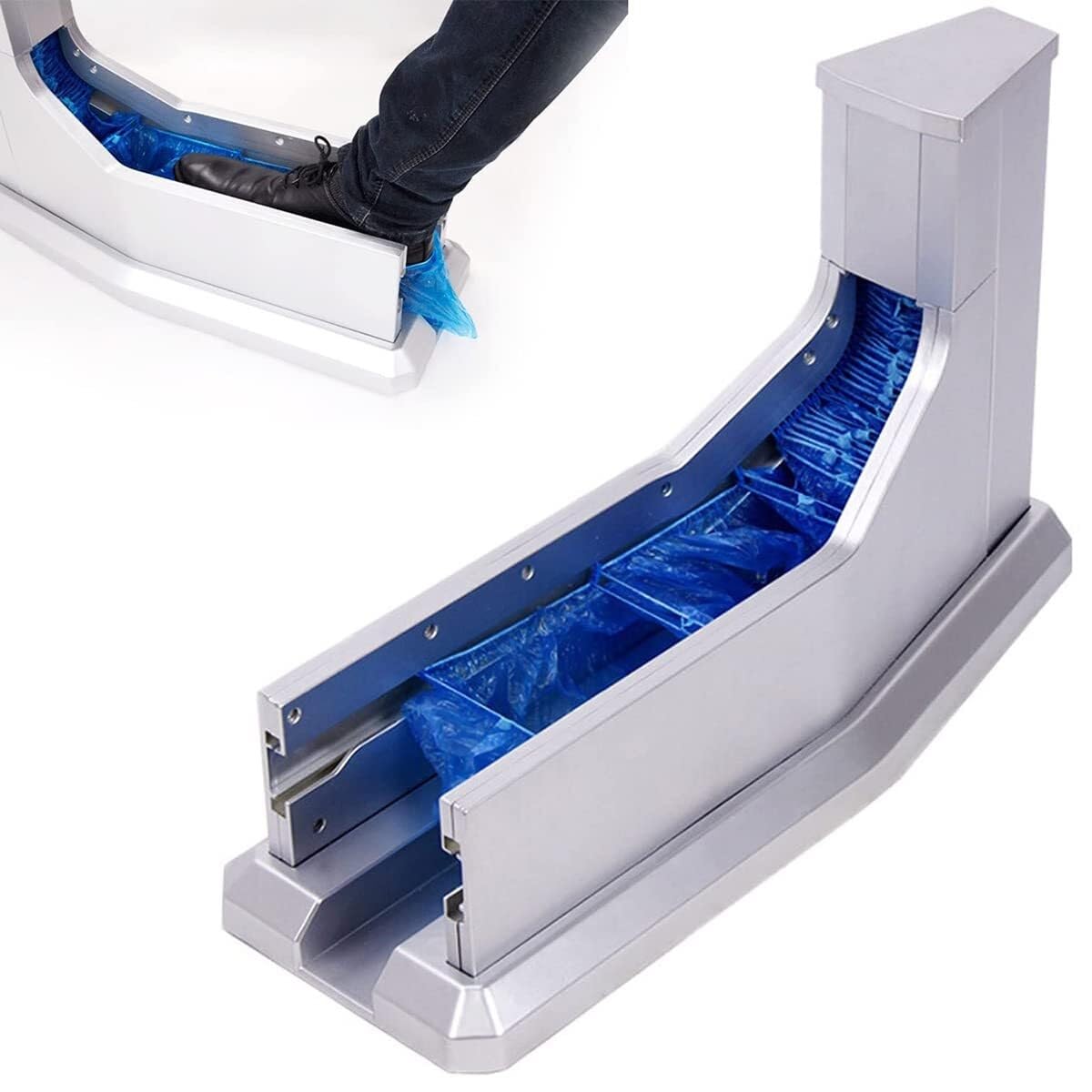 Distributeur de couvre-chaussures – 200 couvre-chaussures jetables en plastique pour salle blanche imperméable et anti-poussière Solution de surchaussures portable