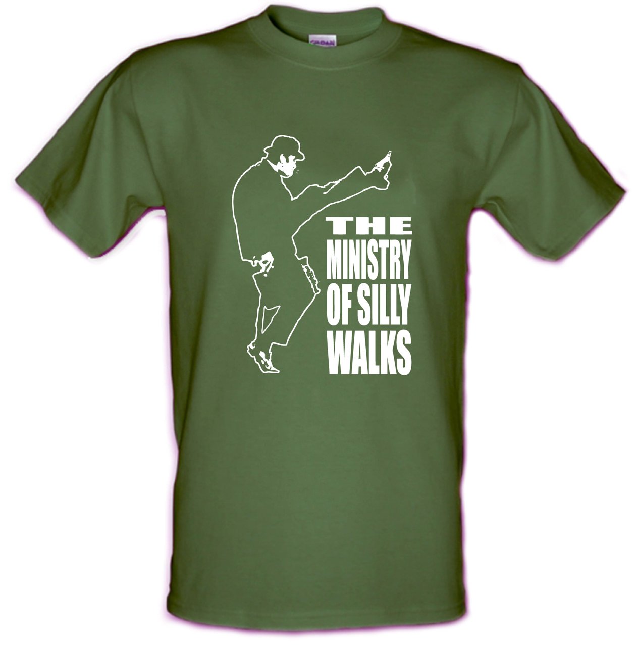 Revolutionary Tees Men's Military Green Ministry Of Silly Walks Monty Python Retro 100% Cotton T-Shirt