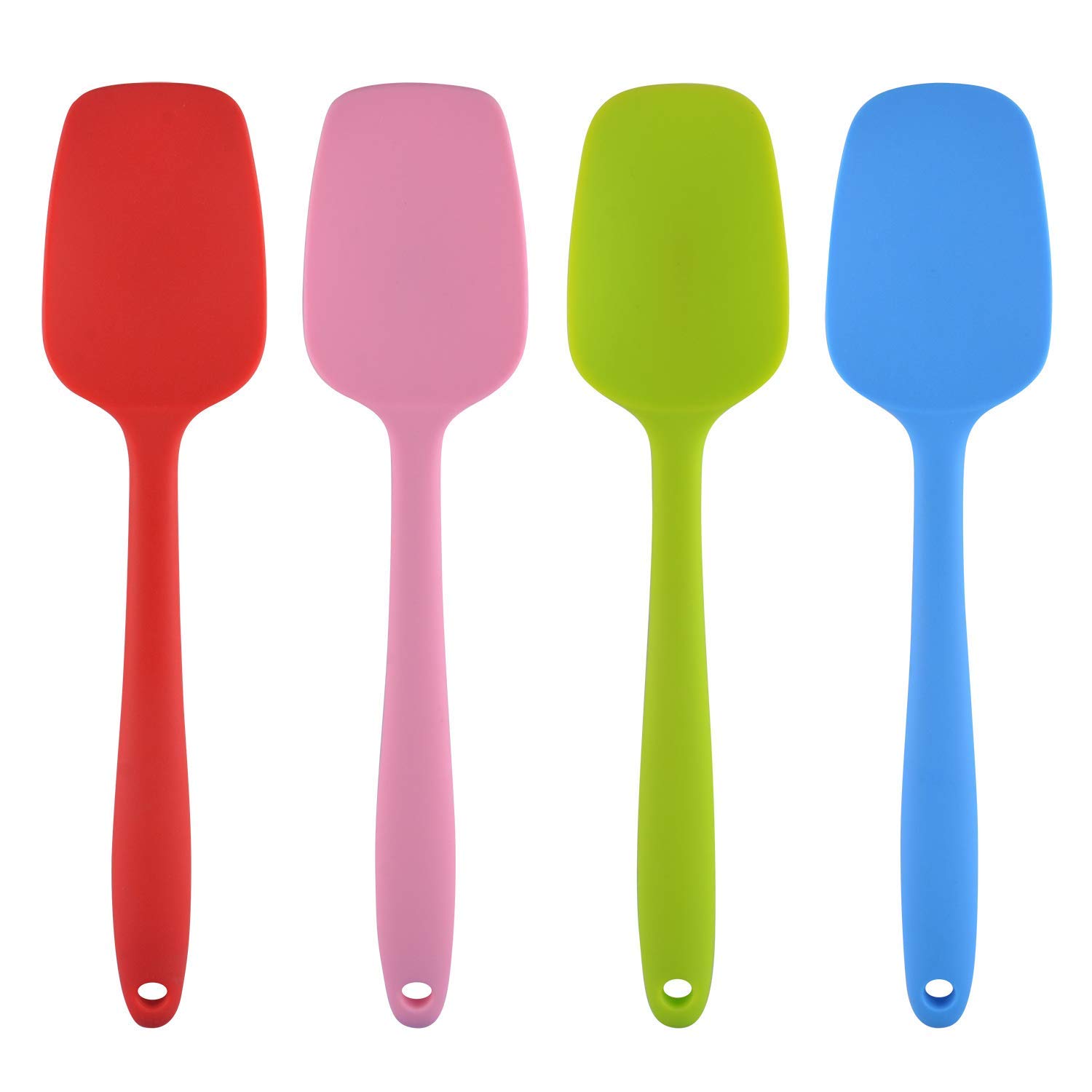 Heat-Resistant Baking Set Spoon Set & Spatulas for nonstick Set, Colorful Silicone Spoon Kitchen Utensils Set for Kitchen - Spatulas for Nonstick Cookware Multi Set of 4