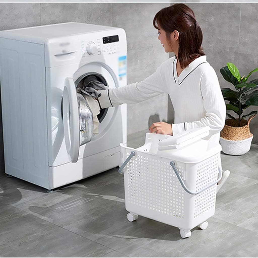 Dirty Clothes Basket with Lid Household Dirty Clothes Basket Dirty Clothes Storage Basket with Round Plastic Bucket