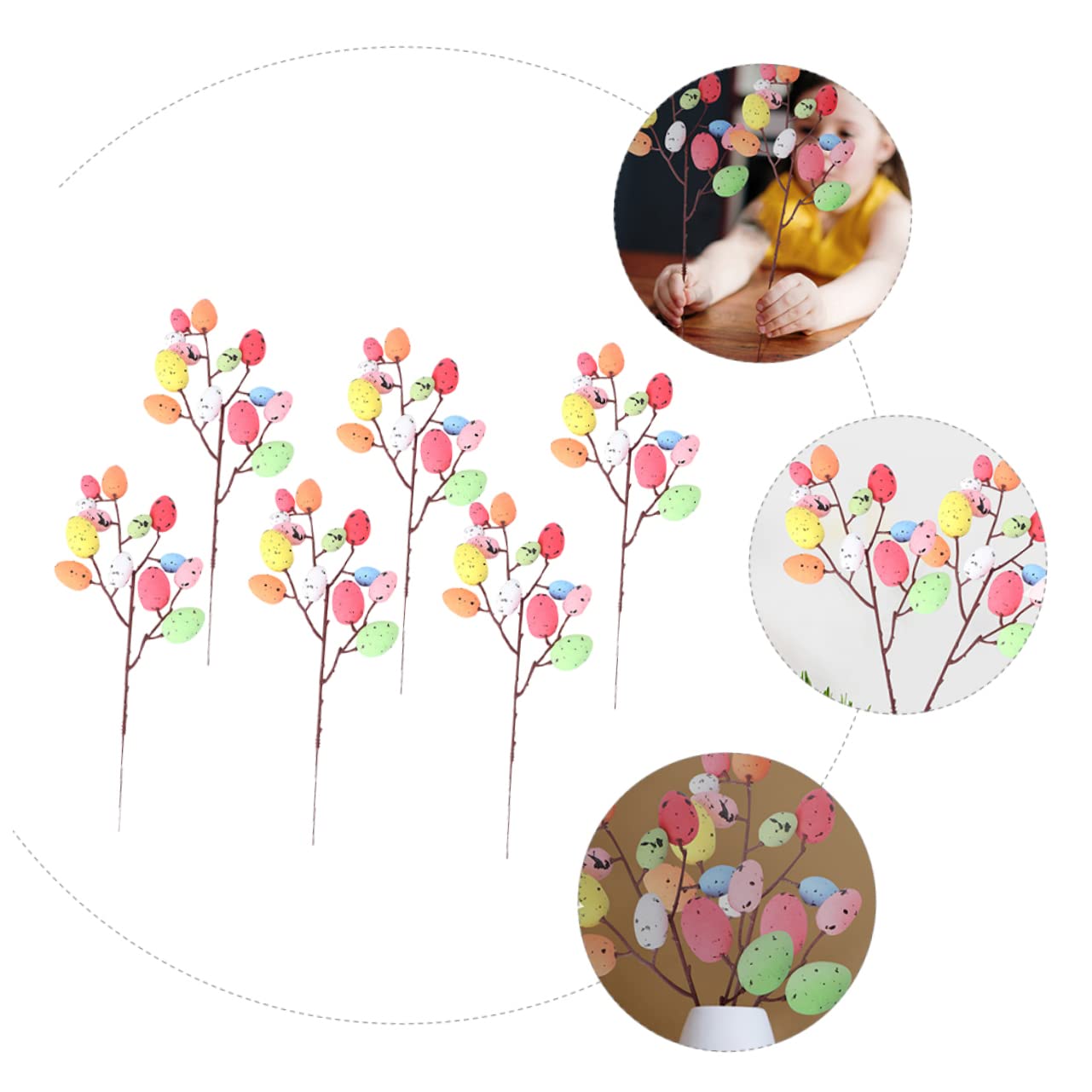Abaodam 3 Set 6 Pz Talee Pasquali Di Fiori Di Pasqua Decorazioni Per Feste Di Pasqua Primaverili Plettri Per Ghirlande Pasquali Molla Cestino Composizione Floreale Ramo Schiuma