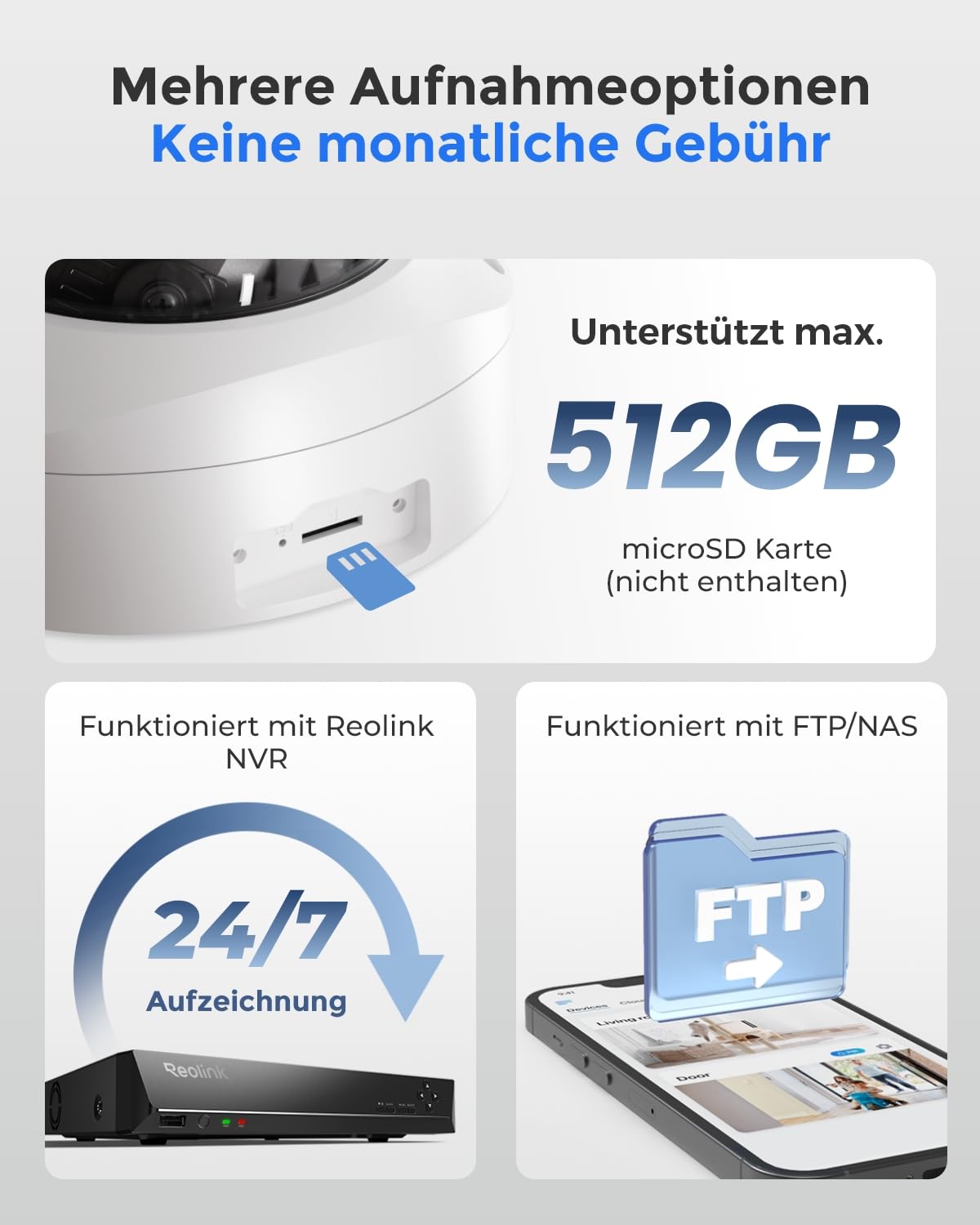 Reolink 4K PoE Überwachungsskamera mit Spotlights, 5X optischem Zoom, IP Kamera aussen mit Farbnachtsicht, 2-Wege-Audio, Person/Fahrzeug/Tiererkennung, IK10 Vandalismusschutz, Zeitraffer, RLC-843A