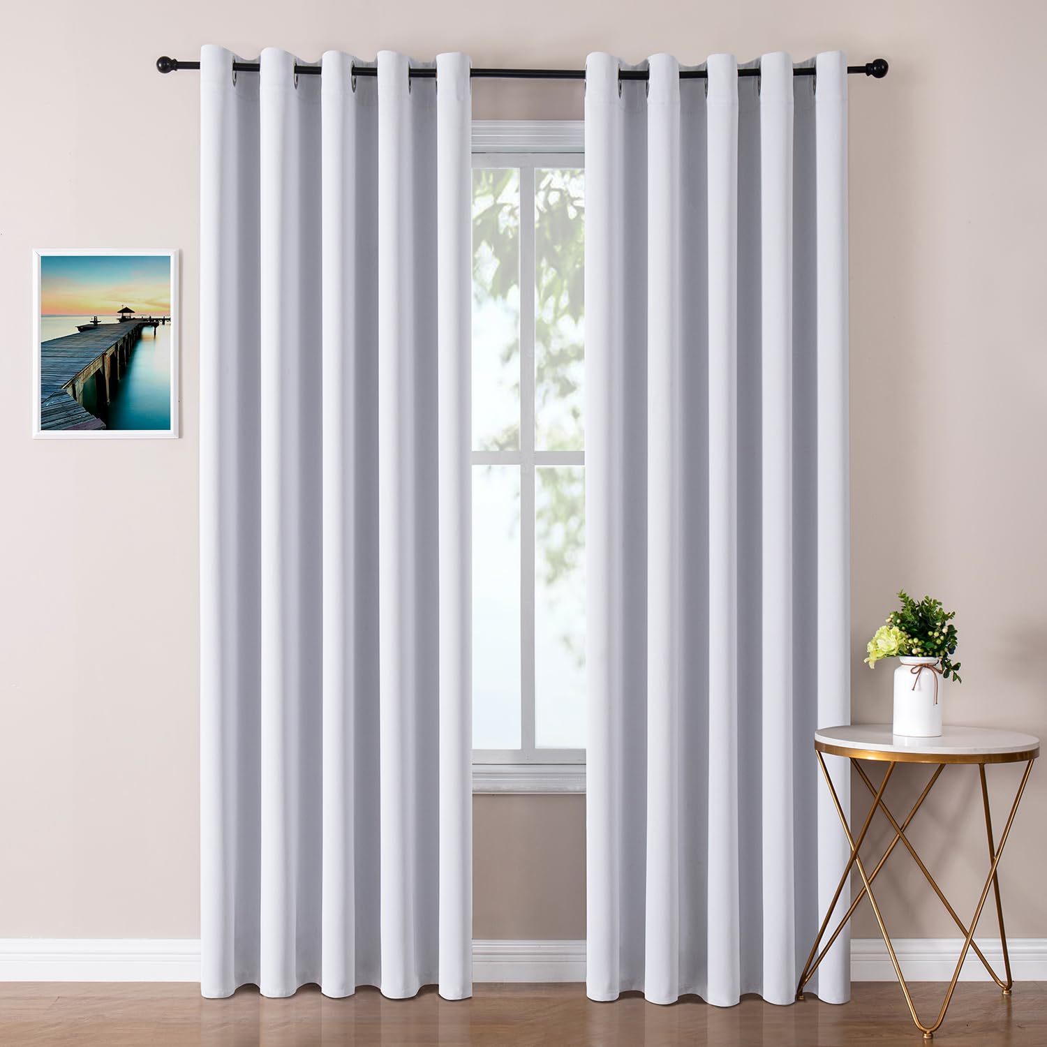 ChrisDowa Room Darkening Curtains for Bedroom and Living Room 70 Inch Wide