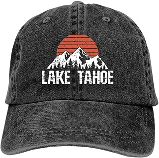 Lake Tahoe Distressed Mountain Sun Unisex Vintage Adjustable Cotton Baseball Cap Denim Dad Hat Cowboy Hat