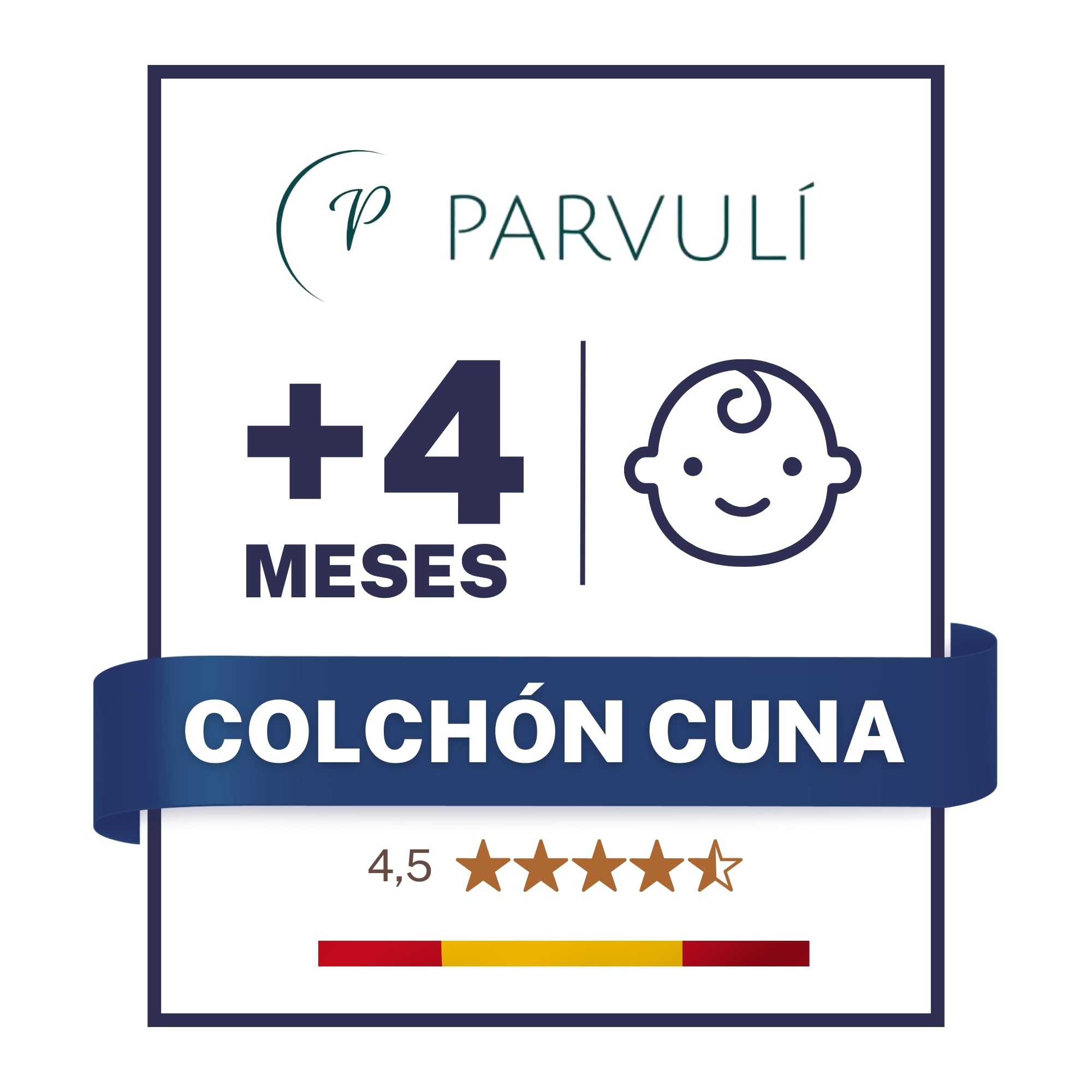 P PARVULÍ PARVULI Colchón Cuna Bebé 117x57 cm - Doble Cara Verano/Invierno - Viscoelástico + HR - Transpirable y Antiaxfixia - Certificado Oeko-Tex