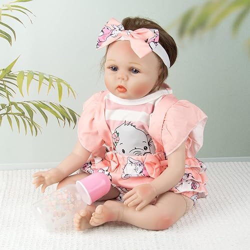 Miniatura 4 de Ropa de muñeca de bebé de 22 pulgadas, accesorios de 3 piezas, conjunto para bebé recién nacido de 22 a 24 pulgadas, ropa realista de muñeca recién
