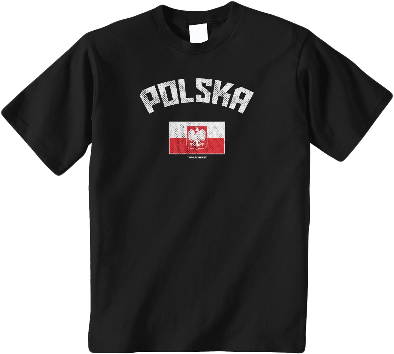 Threadrock Big Boys' Polska Polish Flag Youth T-Shirt