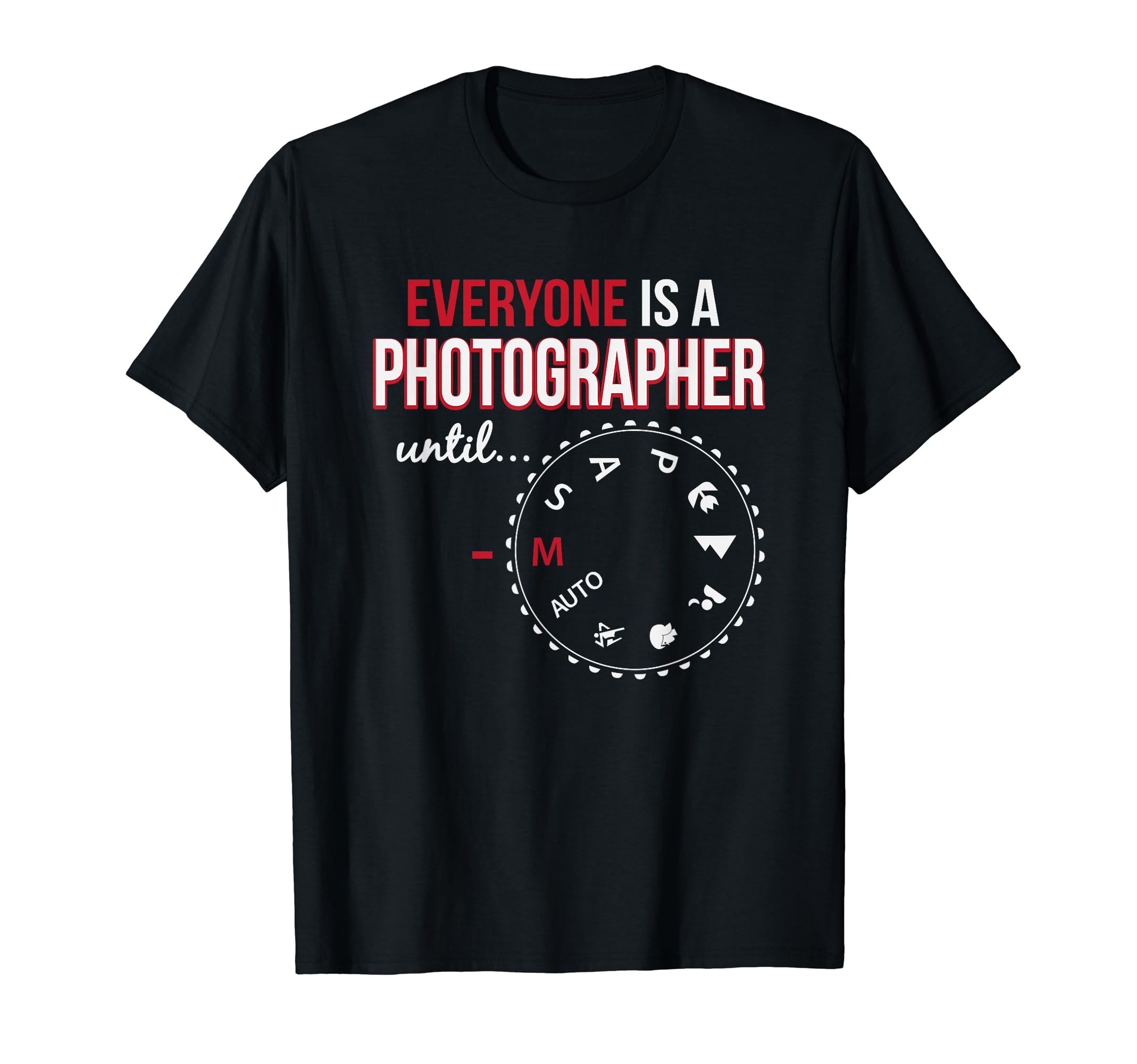 Everyone's A Photographer Camera Photography Manual T-Shirt, Black