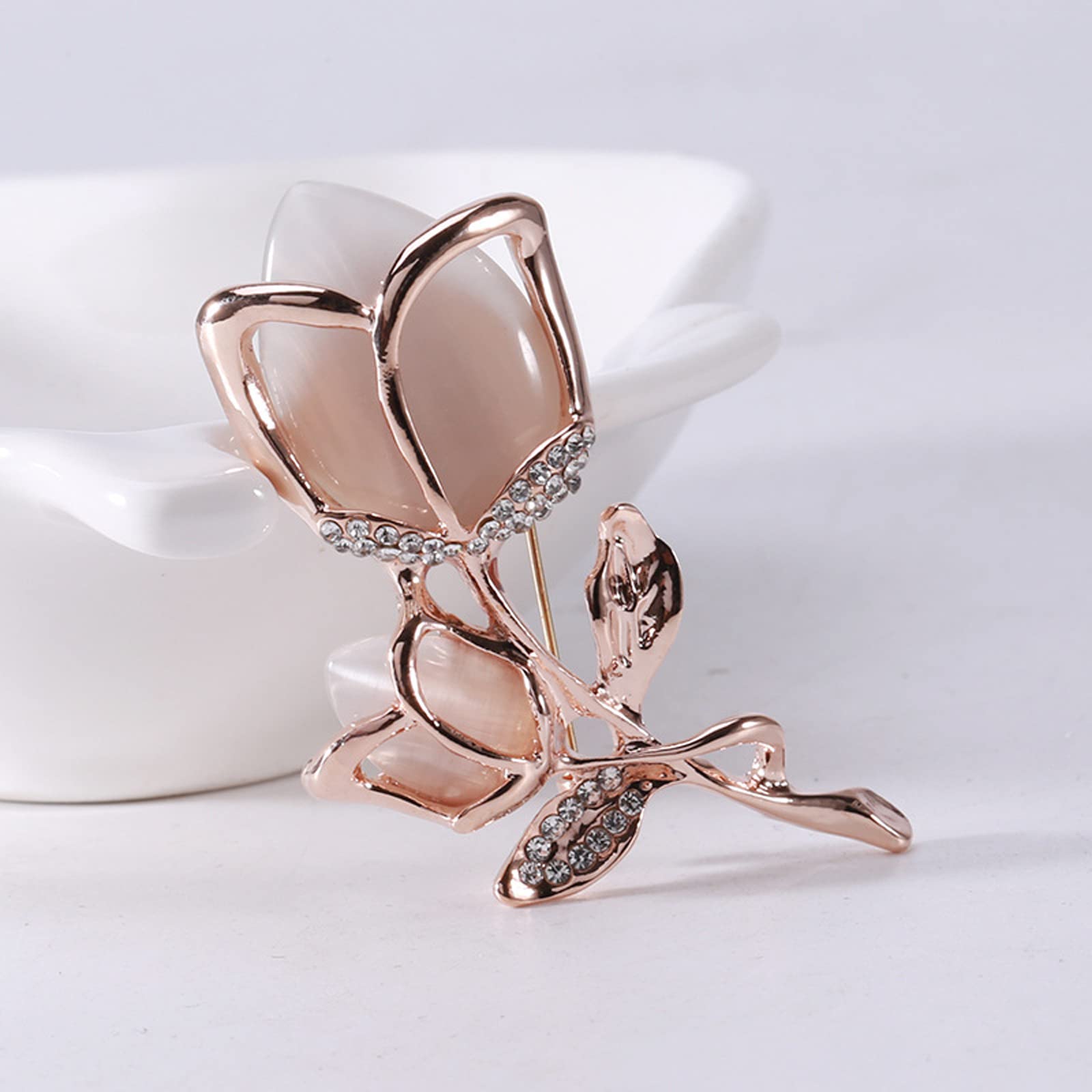 Brooch Broche de Moda, Broche de tulipán, Ramillete de ópalo, Pin de Flor de Temperamento for Mujer, Accesorios de Ropa