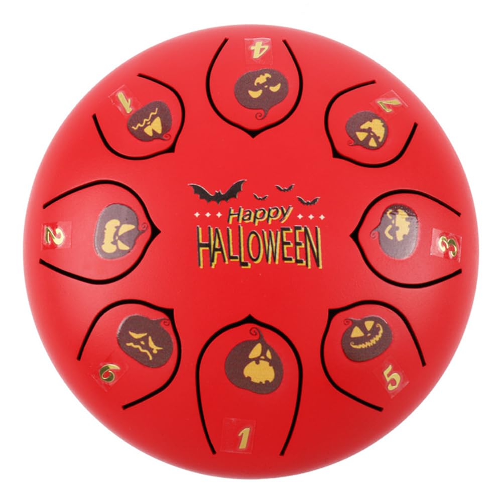 Tambor etéreo de 8 tonos de 6 pulgadas, instrumento musical de regalo para el día de Halloween, pandereta multicolor, adecuado para entrenamiento fetal, interpretación musical, iniciación musical,