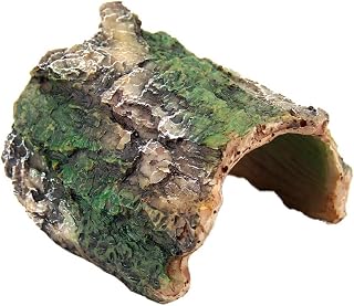 OMEM Reptile Hideout Box, Spider, Scorpion Reptile Hides and Caves Habitat Decor, Imitation Bark Resin Hidden Nest Tortoise Supplies