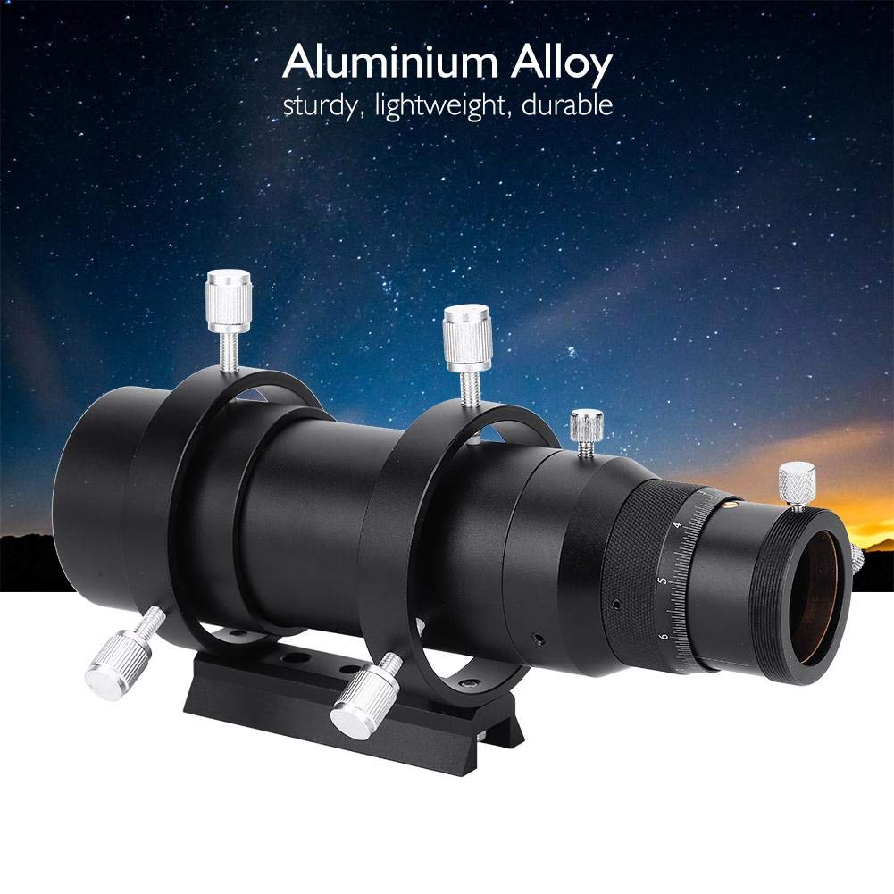 Finderscope, Aluminiumlegierung 50mm Double Helical Focuser Guide Scope Finderscope für astronomisches Teleskop Schwarze Farbe