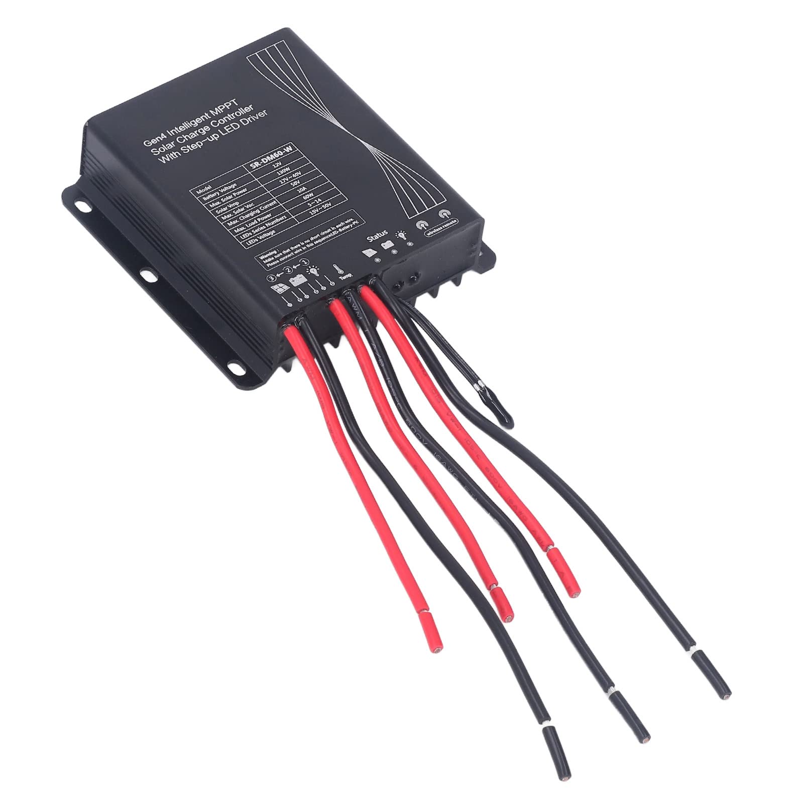 Controlador De Carga Solar MPPT, 20A 12V Auto IP67 Regulador De Batería De Panel Solar A Prueba De Agua Con Controlador De Paso LED Regulador Inteligente De Batería Para Sistema Solar Caravana Barco
