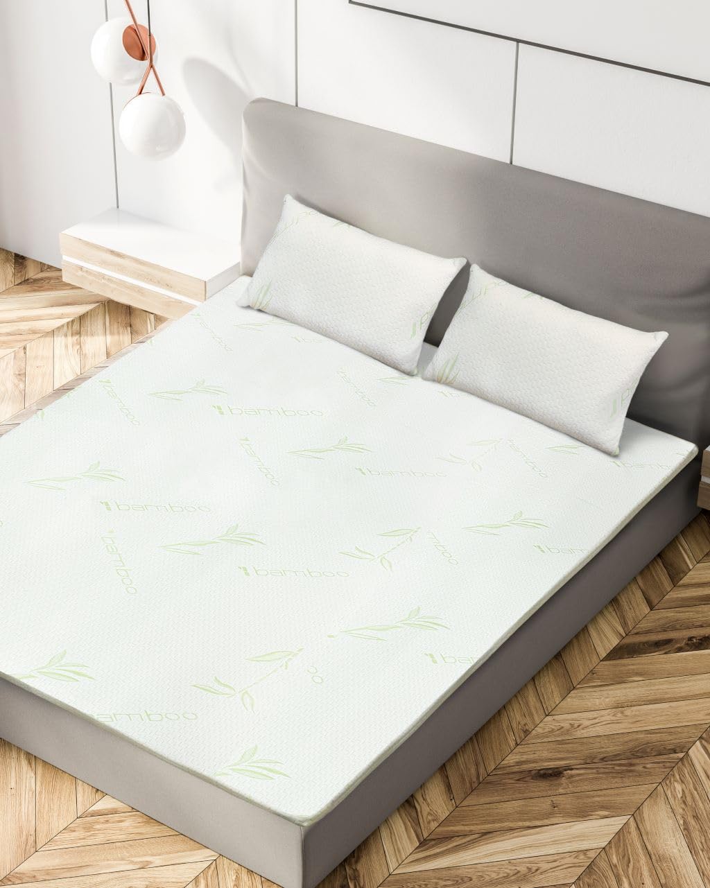 Kampala Hill Memory Foam Mattress Topper with Bamboo Cover 4cm Thick Medium Firmness for Back/Neck Pain Quality Hypo Allergenic Double