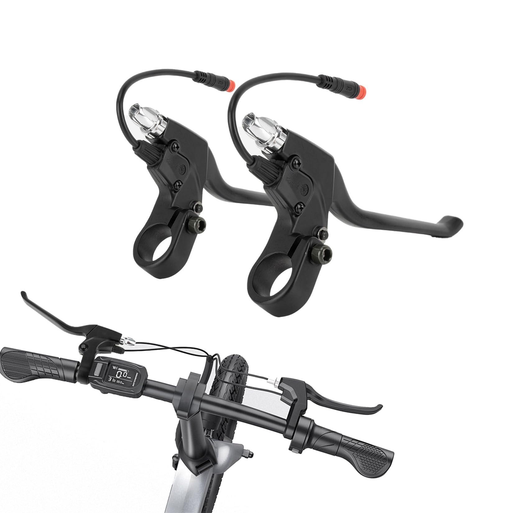 PSLER 22mm Ebike Brake Lever, 2 Wires Left Right E-Bike Replacement Parts