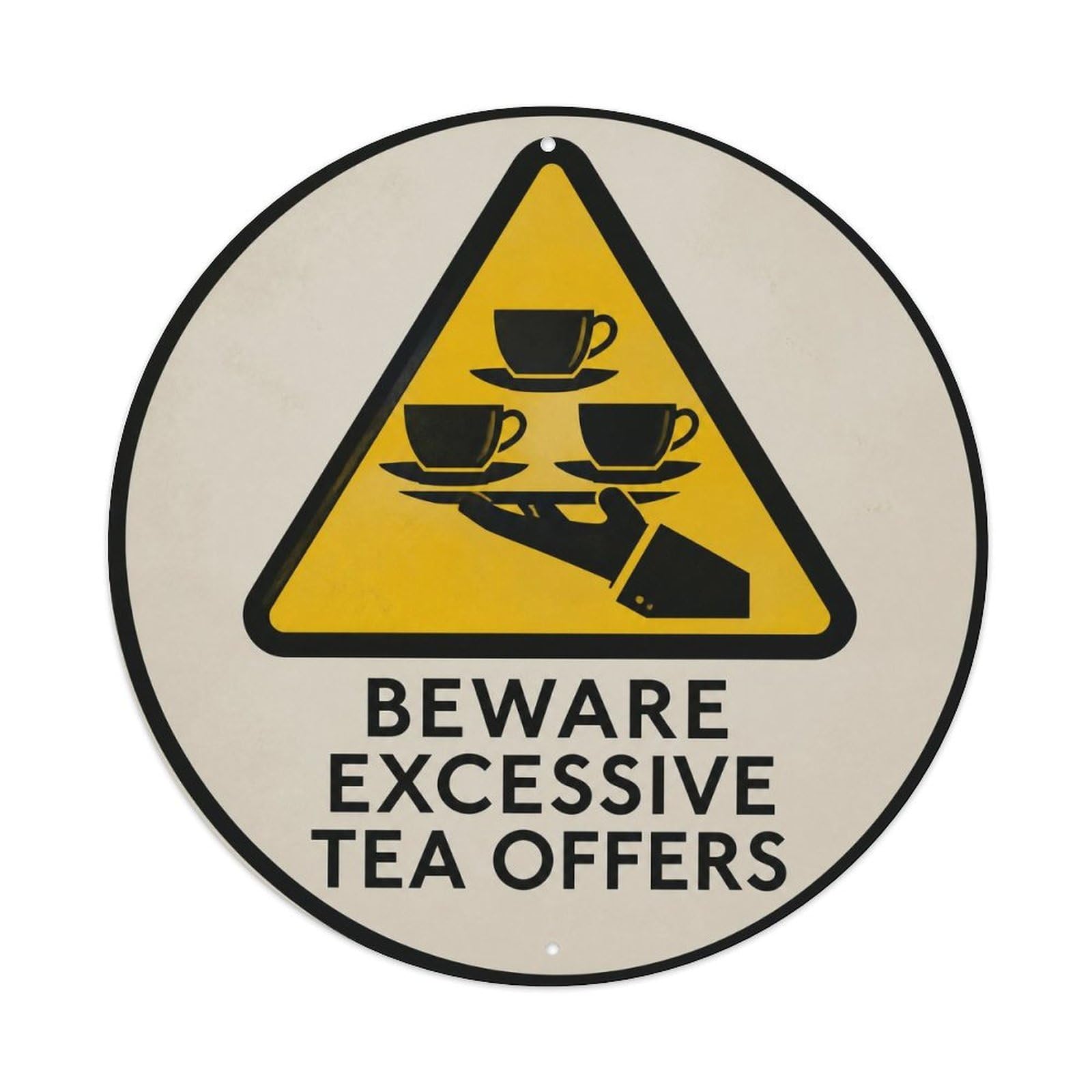 Olyhtr 8X8inch Classic Style British Novelty Rules Tea Humor Heritage Typography Metal Tin Sign