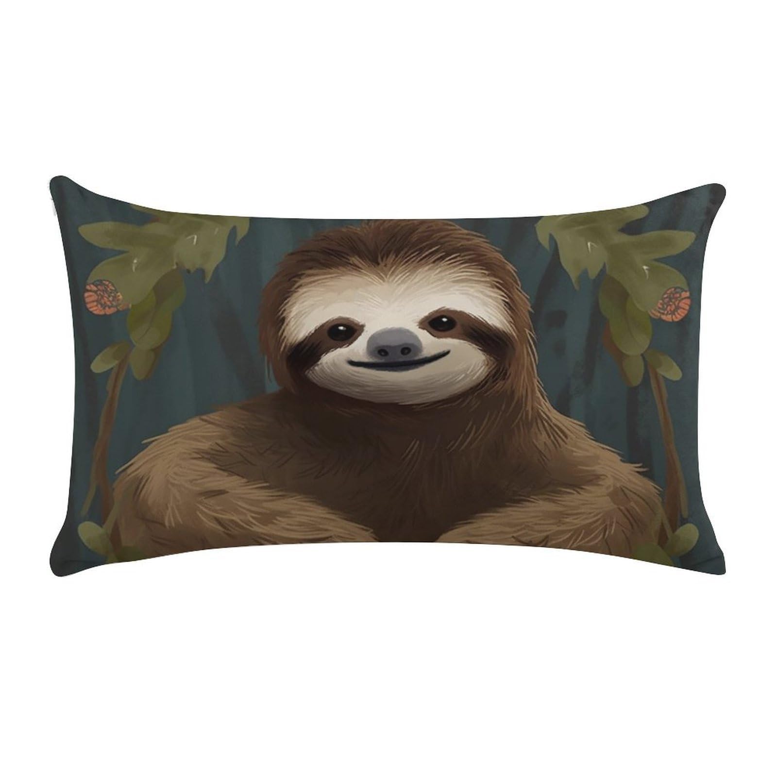 Sloth Pillow Cases for Sofa, Super Soft Plush Pillow Cover with Zipper, Luxury Cozy Pillow Shams for All Seasons, Lightweight Pillowcases for Bedroom, 12" X 20"